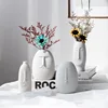 INS Nordic Decor Rustic Home Decor Face Shape Ceramic Flower Vase Decoration Home Decoration Modern Room Decoration For Home 2