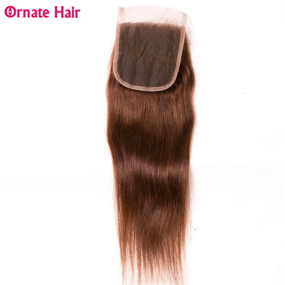 Brazilian Hair Weave Bundles Pre-colored Straight Hair Bundles With Closure Non-Remy Human Hair Bundles With Closure