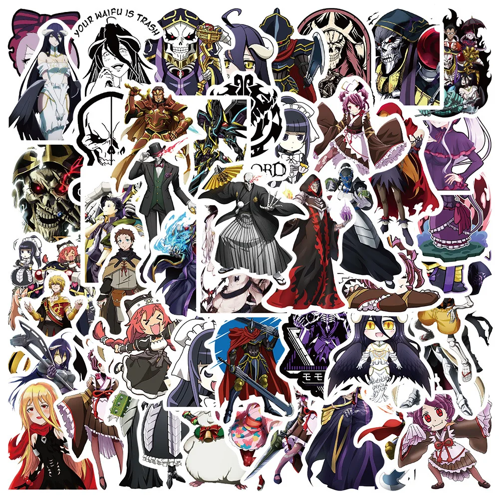 

10/30/50PCS Anime Overlord Graffiti Sticker Luggage Laptop Guitar Bike Skateboard Gift Toy PVC Waterproof Sticker Wholesale