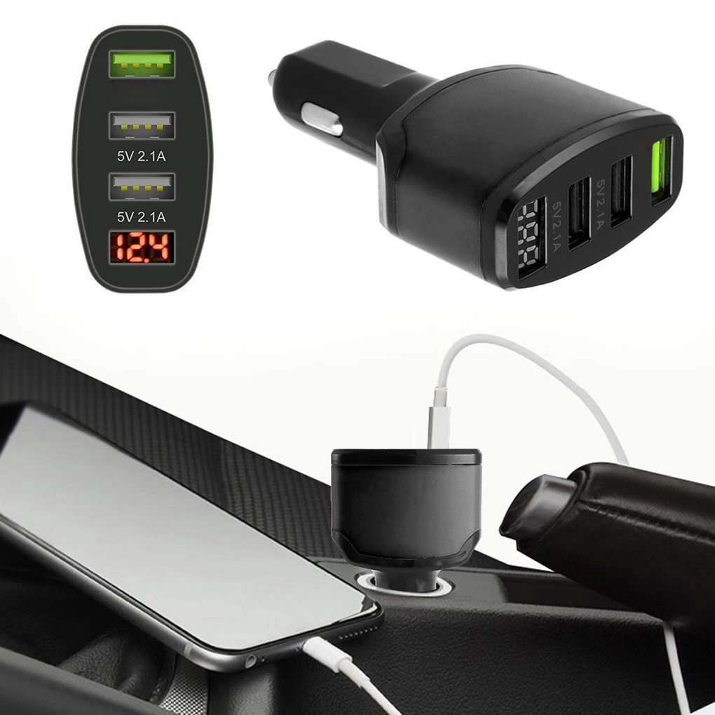Универсальное автомобильное зарядное устройство QC3.0 4.2A 3 порта USB быстрая зарядка автомобиля Замена для iPad телефон gps