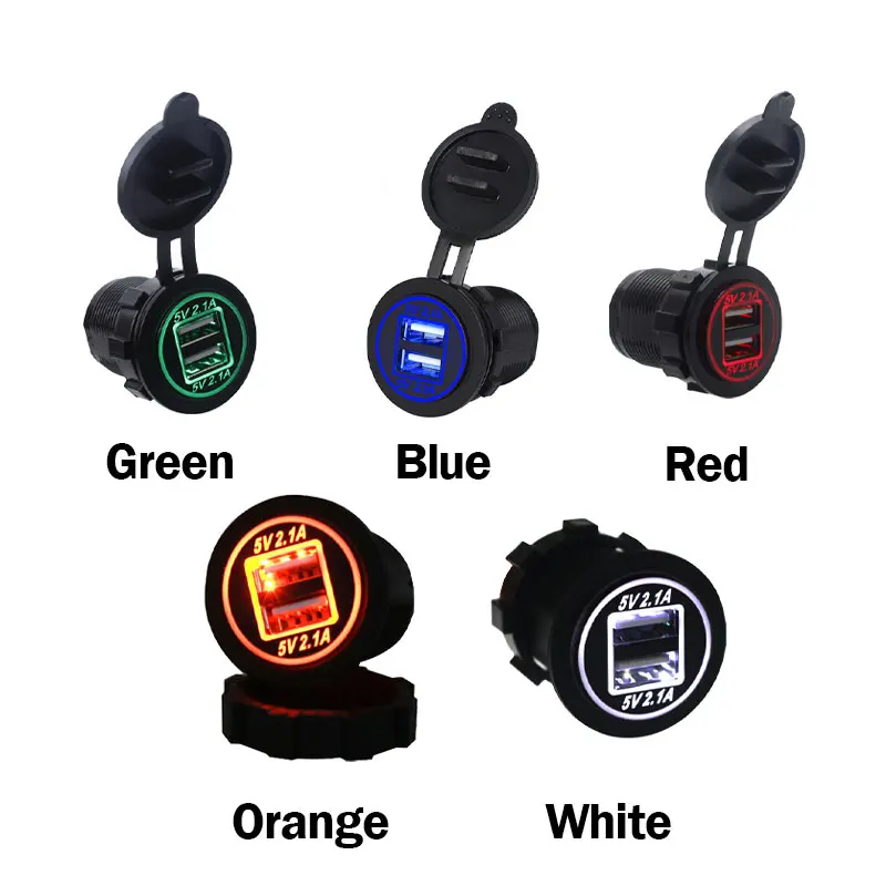 Onever 12-24 в USB зарядное устройство для мотоцикла Авто Грузовик ATV Лодка светодиодный автомобиль 4.2A Двойная зарядка с usb-разъемом Универсальный адаптер выход питания - Тип штекера: Универсальный