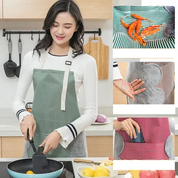 

Wipable Apron Cute Japanese-Style Waterproof Oil-Proof Work Cooking Gown Kitchen Fashion Household Adult Female Waist