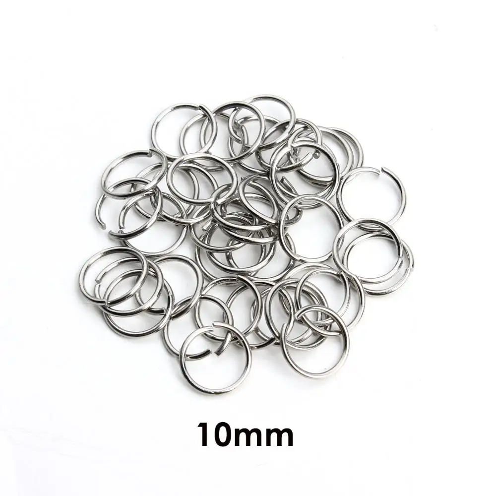 SAUVOO 100Pcs/lot Stainless Steel Open Jump Ring 4/5/6/8mm Dia Round Gold Color Split Rings For Diy Jewelry Making Findings - Цвет: 10mm