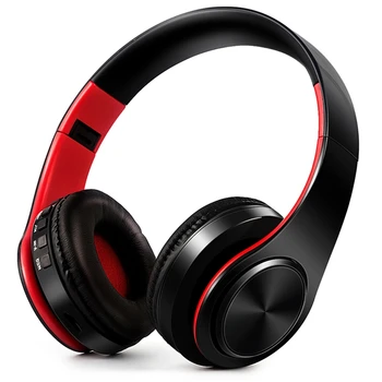 

HIFI Stereo Earphones Bluetooth Headphone Music Headset Mic for Mobile Xiaomi Phone Samsung Tablet(Red Black)