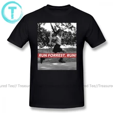 Forrest Gump T Shirt RUN FORREST, RUN T-Shirt Beach Awesome Tee Shirt Short-Sleeve Big Man Graphic Cotton Tshirt