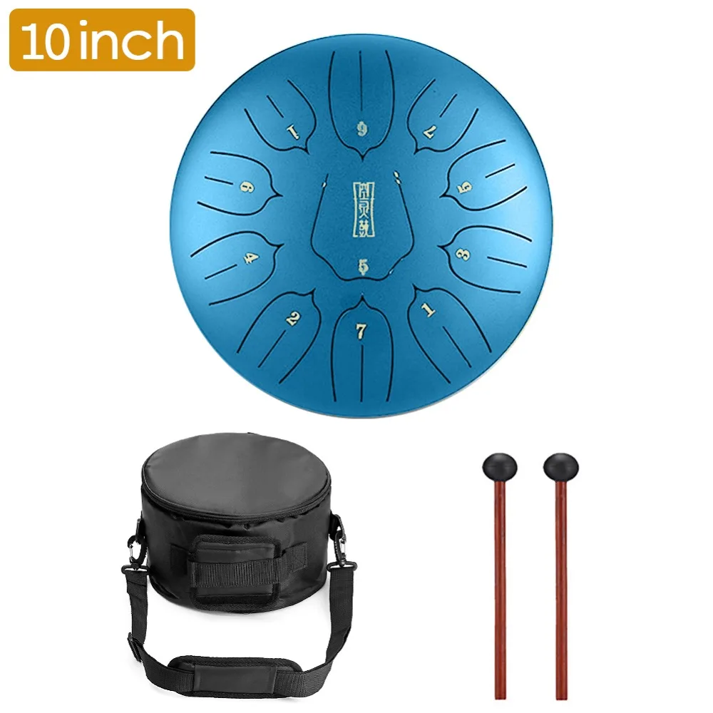 10 дюймов стальной язык барабана Handpan ручные барабаны Major 11 Notes Tankdrum с сумкой