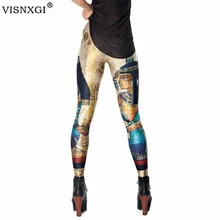 VISNXGI, винтажные брюки, модные леггинсы Клеопатра, цифровая печать, сексуальные женские леггинсы размера плюс, египетские леггинсы с рисунком Фараона