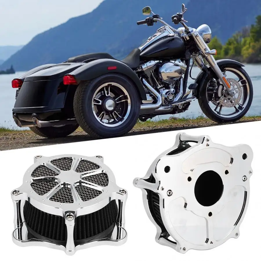 Серебряный мотоциклетный воздушный фильтр подходит для FXDLS/Trike/Touring 2008- мотоцикл модифицированный воздухоочиститель