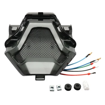 

DHBH-Motorcycle LED Taillight Brake Rear Turn Signal Indicator Lamp Tail Light for Yamaha YZF R3 R25 Y15ZR MT07 FZ07 LC150