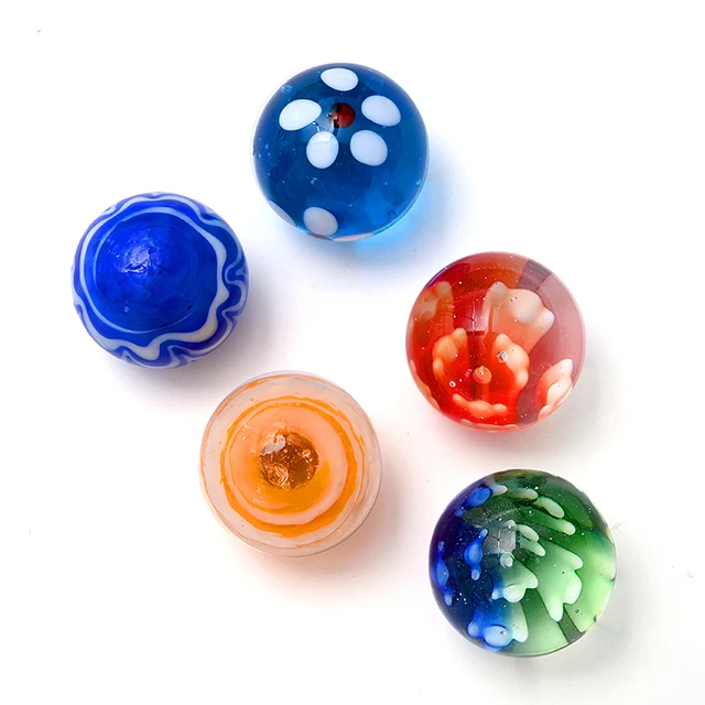 5pcs 25mm Colorful Glass Marbles Kids Marble Run Game Marble