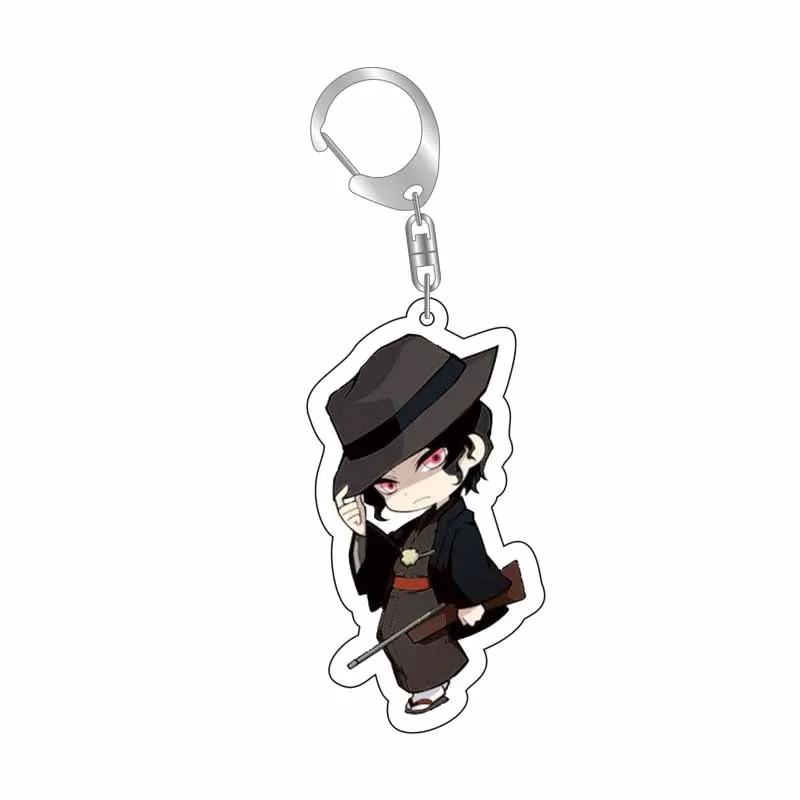 30Pcs/Lot Anime Keychains Demon Slayer Keychain Kimetsu No Yaiba Acrylic Key Ring for Women Man Gift Wholesale