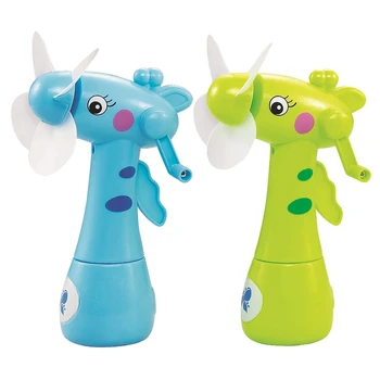 

Hot 2 Pcs Mini Fan Cartoon Giraffes Portable Handheld Desk Humidification Kid Toy Handheld Water Mist Fan for Child, 1 Pcs Blue