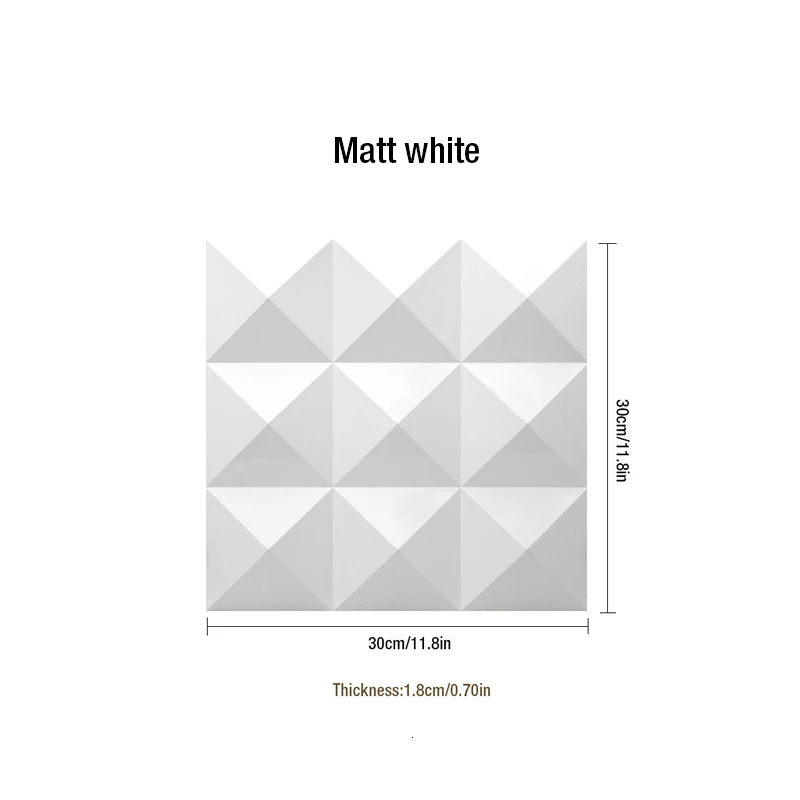 Matte white 6 шт./лот 30x30 см растительное волокно 3D настенная панель 3D настенная наклейка геометрический Алмазный дизайн для интерьера дома декор стен Свадебная вечеринка - Цвет: Matte white