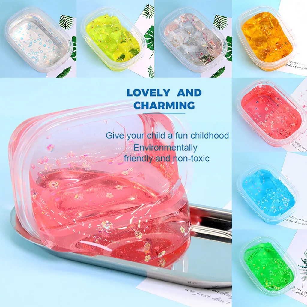 

Color Fluffy Slime Toys DIY Polymer Clay Toys 280ml DIY Crystal Foaming Clay With Sequins Accessories Slime Kids Clay Toy W826