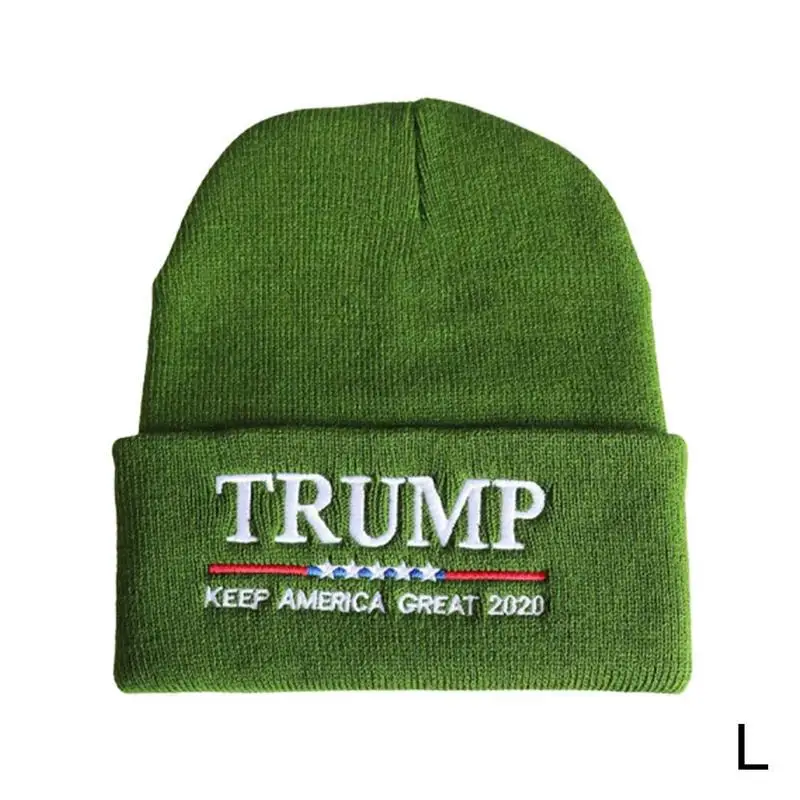 Новинка, горячая распродажа, шерстяная вязаная шапка унисекс с вышитым рисунком американского флага, зимняя теплая шапка в стиле хип-хоп для мужчин и женщин - Цвет: L
