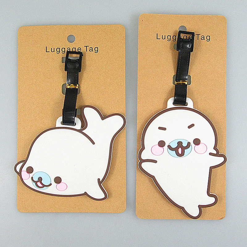 Cute Anime Blue Whale Octopus Dolphin Luggage Tags Bag Travel Accessories 2