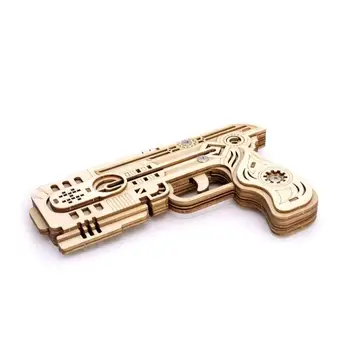 

Puzzle 3d Model Chaser Rubber Band Gun Diy Three-dimensional Wooden Toy Is A Great Toy For Boys And Girls Without Any Harm