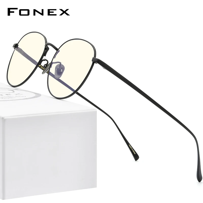 FONEX Очки из чистого титана с защитой от сисветильник для женщин и мужчин овальные