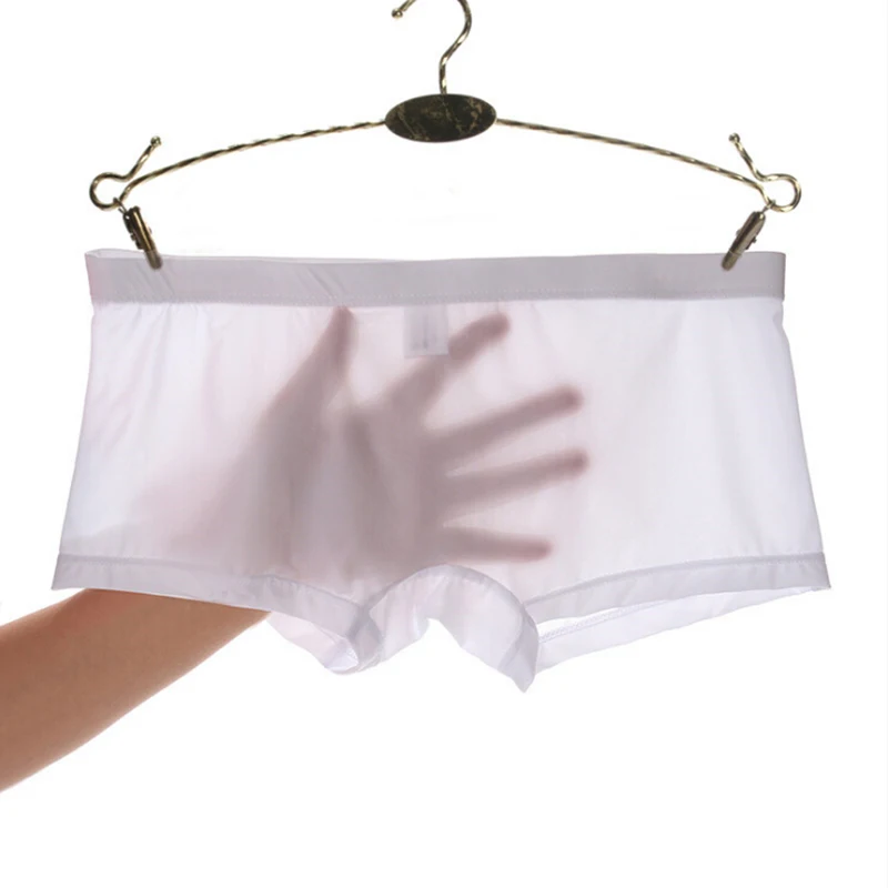 Men Sexy Seamless Underwear Pants Transparent Boxershorts Male Mid-rise Mesh Slips Homme Panties Boxer Shorts M-2XL | Мужская одежда