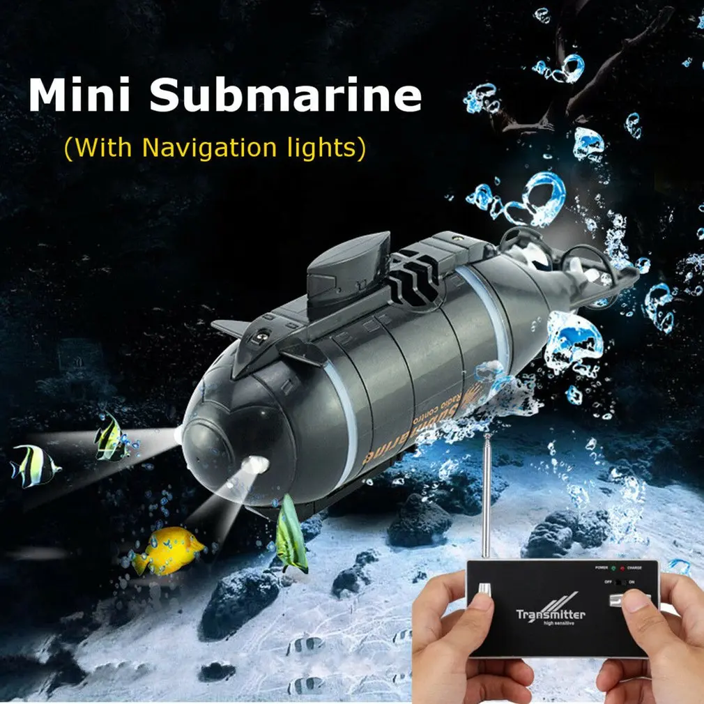 Electric Mini Radio RC Submarine Plastic Boat Torpedo Assembly With LED Light 5 Colors Waterproof Toy Kids Gifts Explore the Sea