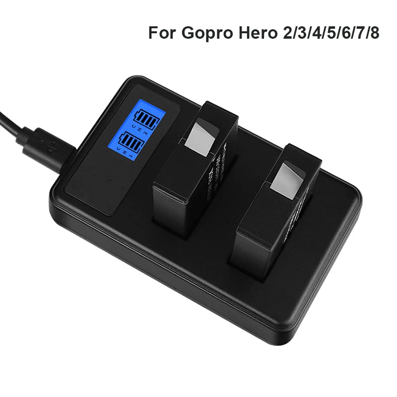 Зарядное устройство с ЖК-дисплеем и двумя USB-портами для камеры Gopro | Электроника