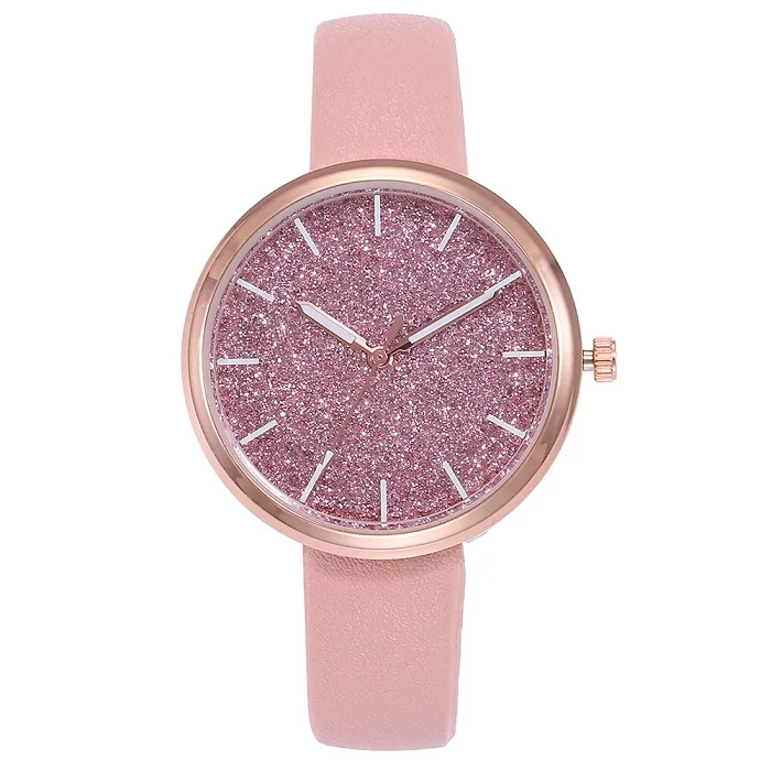 pink Новое поступление Простые Модные женские часы сверкающие женские часы Relogio Feminino Montre Femme Horloge Zegarek Damski - Цвет: pink