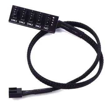 

SSKYEE Fan Hub One Point Five Pwm Computer Case Fan Hub HUB Bag Nylon Net 4Pin Temperature Control One Drag Five Total Length 40