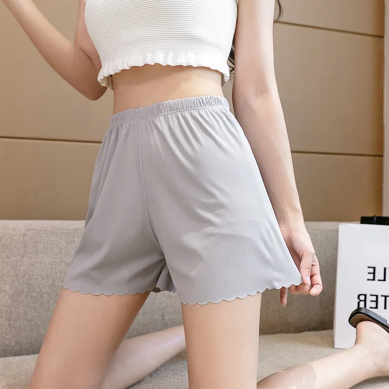 Women Panties Under Skirt Safety Short Pants Stripe Seamless Women Underpants Wave Hem Boxer Loose Outside Wear Shorts safety shorts seamless panties women shorts underwear