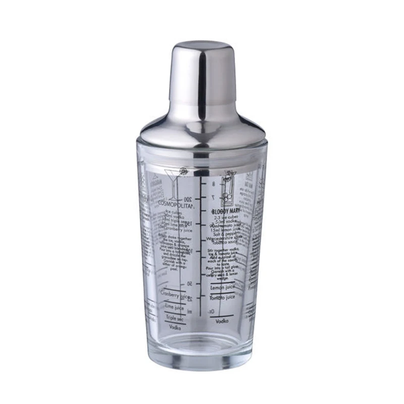 Martini Cocktail Shaker Scale Glass champagne Wine Beverage Mixer Shaker Bottle Fruit Juice Snow Grams Cup Bar Bartender Tool
