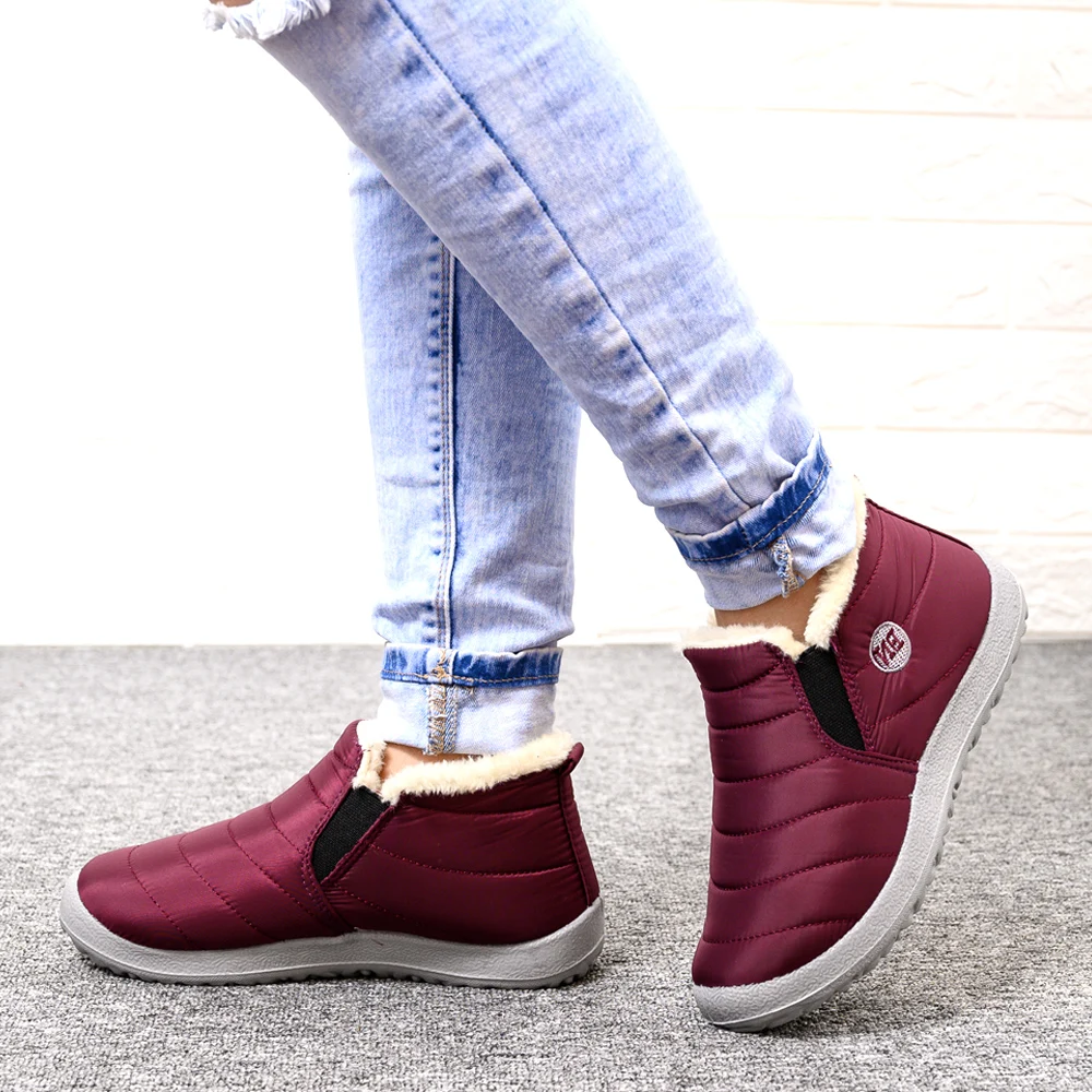 2020 winter boots women waterproof snow women shoes flat Casual Winter Shoes Ankle Boots for Women plus Size Couple shoes 4