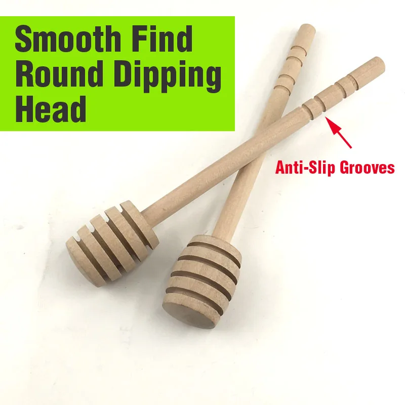 Wooden Honey Frizzler 2PCS Beech Wood Solid Wood Hard WoodHoney Dipper Wooden Stiring Spoon Kitchen Utensils