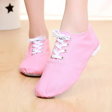 4012 Low Top Pink Купоны, женские парусиновые танцевальные туфли на шнуровке, балетные кроссовки с пуантами для женщин, мужчин, женщин, парусиновые танцевальные джазовые туфли - Цвет: 4012 Low Top Pink