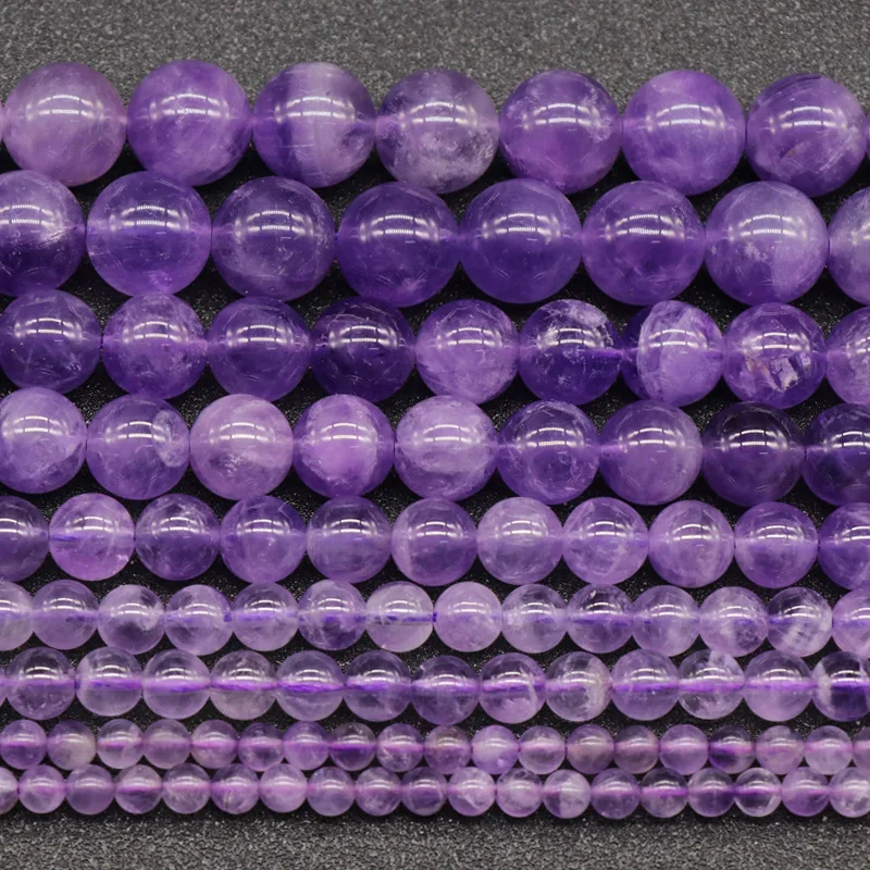 Natural Stone Amethyst Loose Beads For Diy Earrings Necklace Beaded Bacelet Jewelry Accessories
