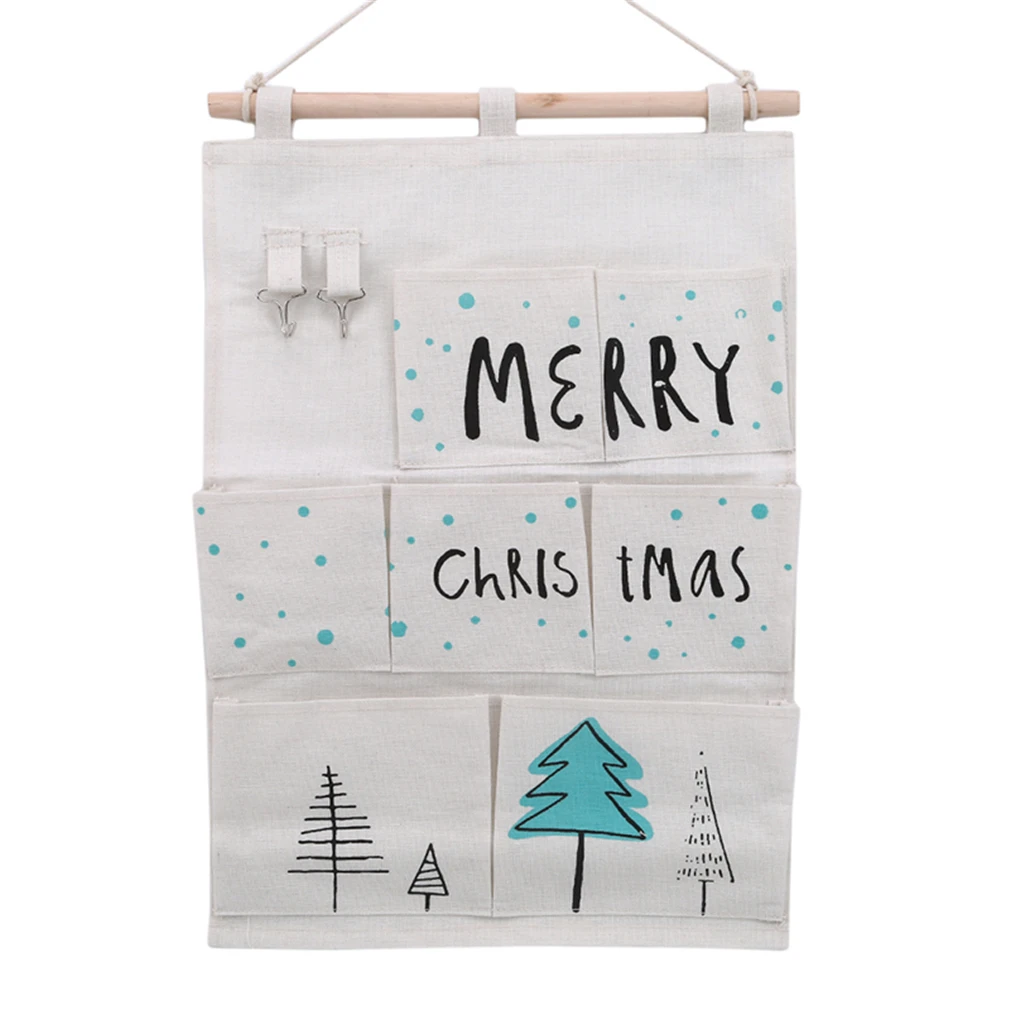 Printed Organizers Non-woven Storages Bag Christmas Tree Fabric Storage Hanging Bag Home Storage Decoration Accessories