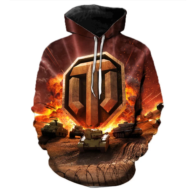 Новые игры World of Tanks, 3D принт, толстовки с капюшоном для мужчин и женщин, модный Повседневный пуловер в стиле хип-хоп, уличная одежда, негабаритные толстовки