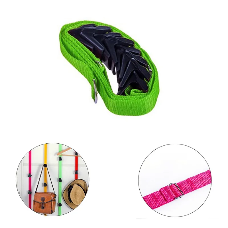 cheap Household Supplies Adjustable Straps Hat Bag Coat Storage Hanger Over The Door Kitchen Cabinet Clothes Rack Organizer