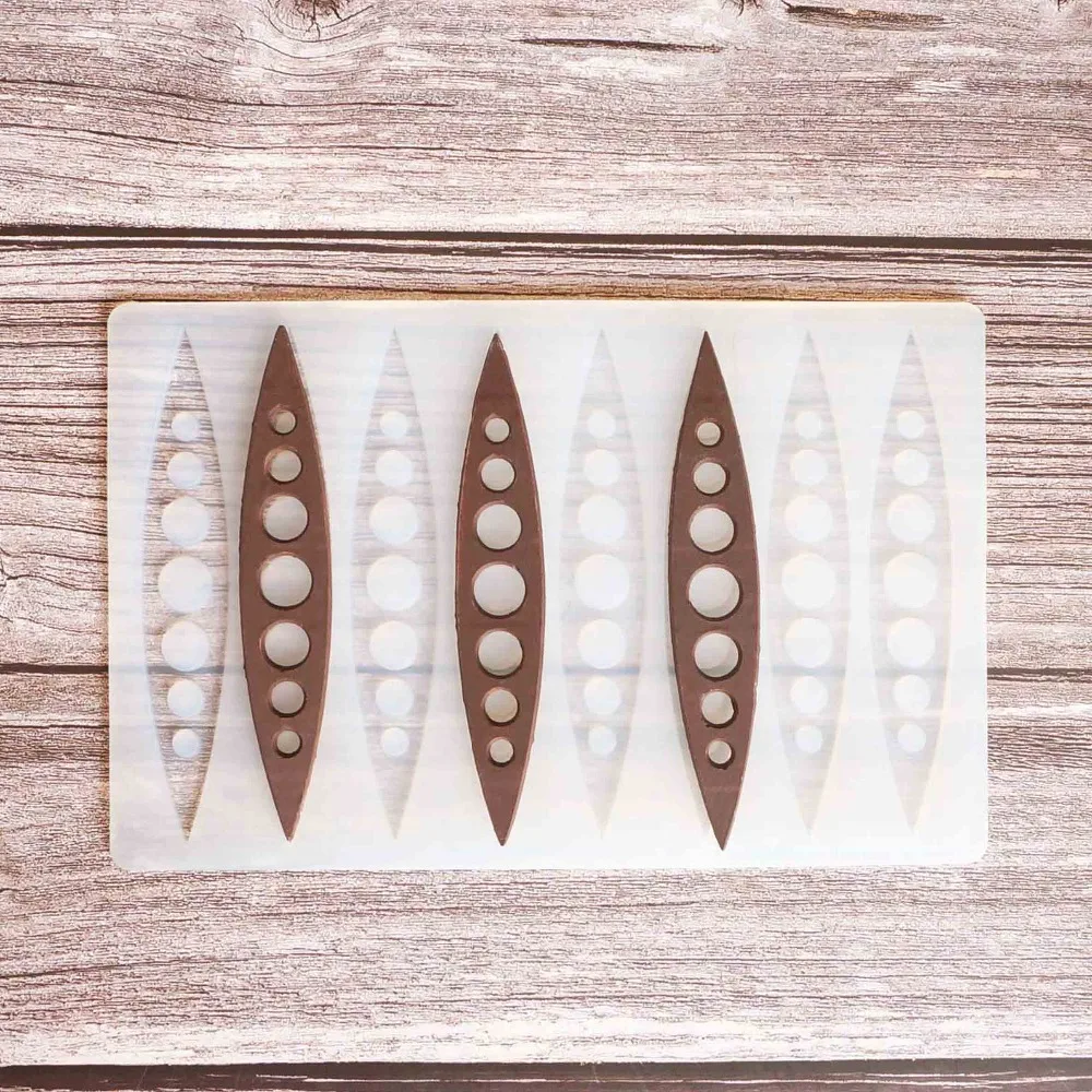 Hollow peas Shape Chocolate Stencil Cake Decorating Silicone Mold Transfer Sheet Baking Stencil Chablon
