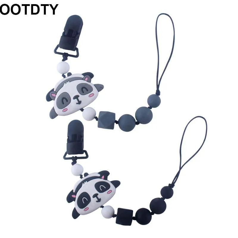 

Silicone Bear Beads Pacifier Clip Animal Pacifier Chain for Baby Teething Soother Chew Toy Dummy Clips