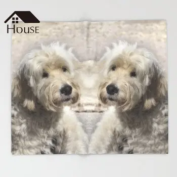 

BIGHOUSES Throw Blanket Dog Throw Blanket Golden Doodle Warm Microfiber Blanket