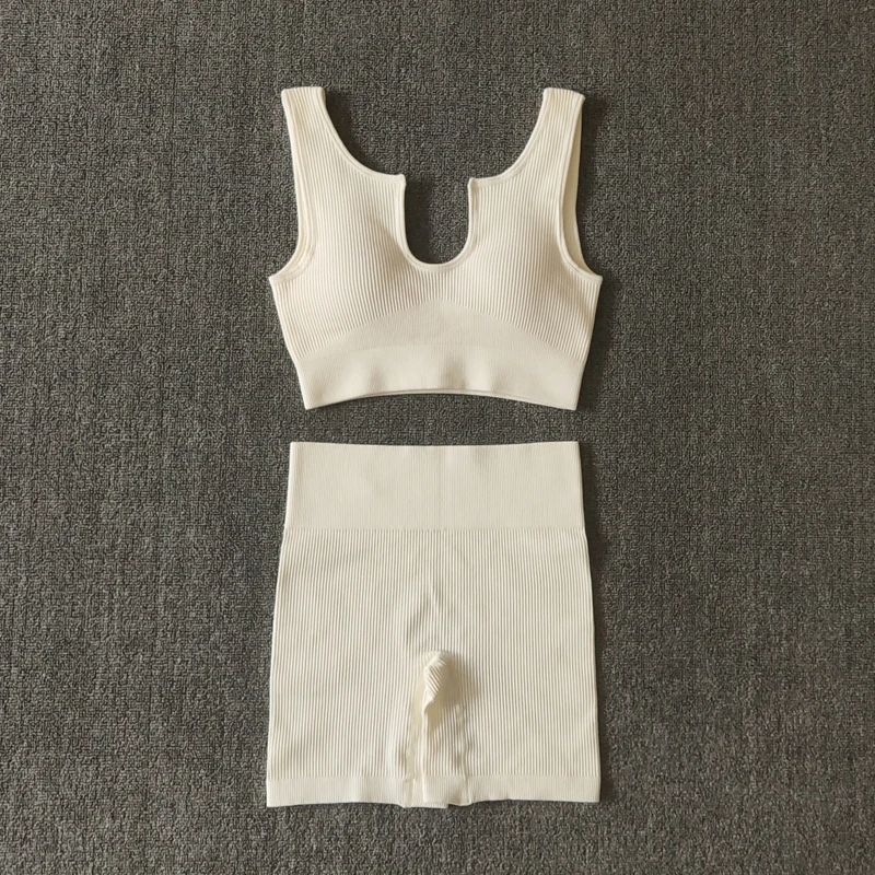 2/4/6PCS Seamless Women Yoga Set Workout Sportswear Fitness Bra Sport Pants Gym Clothing High Waist Leggings Shorts Sports Suits