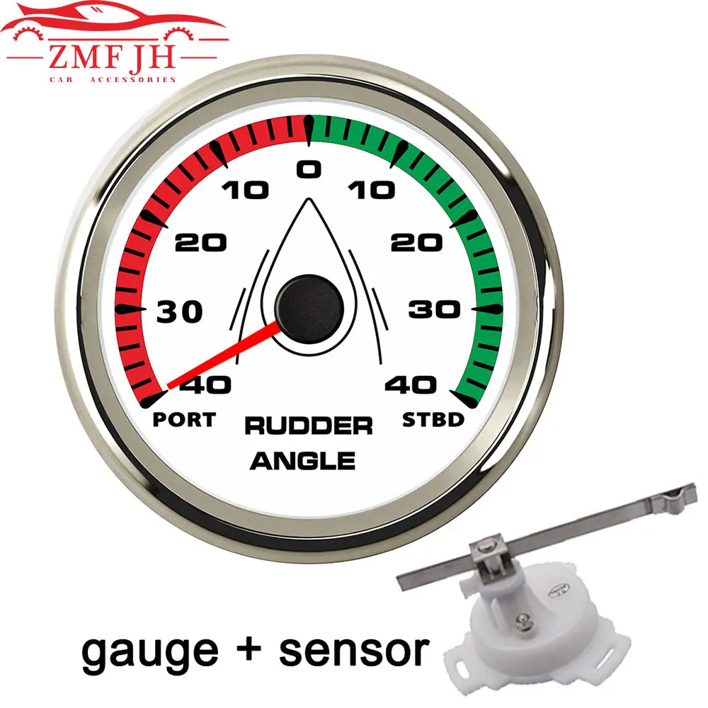 

Индикатор угла поворота руля для морской лодки, 85 мм, 0-7 видов цветов Ом, водонепроницаемый Измеритель угла поворота руля с датчиком, подсветка для судов