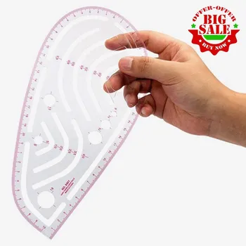 

Sewing Ruler Set (4 Pcs) Metric Ruler Set French Curve Pattern Grading Ruler Dressmaking Drawing Drafting Measure Template Tools
