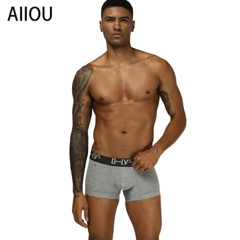 

AIIOU 3pcs/lot Cotton Male Panties Mens Underwear Boxers Breathable Men Underpants Shorts U Convex Pouch Calzoncillo Hombre