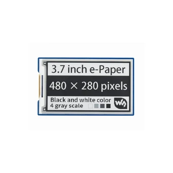 

BlueRaven 3.7inch e-Paper e-Ink Display HAT For Raspberry Pi, 480*280, Black / White, 4 Grey Scales, SPI