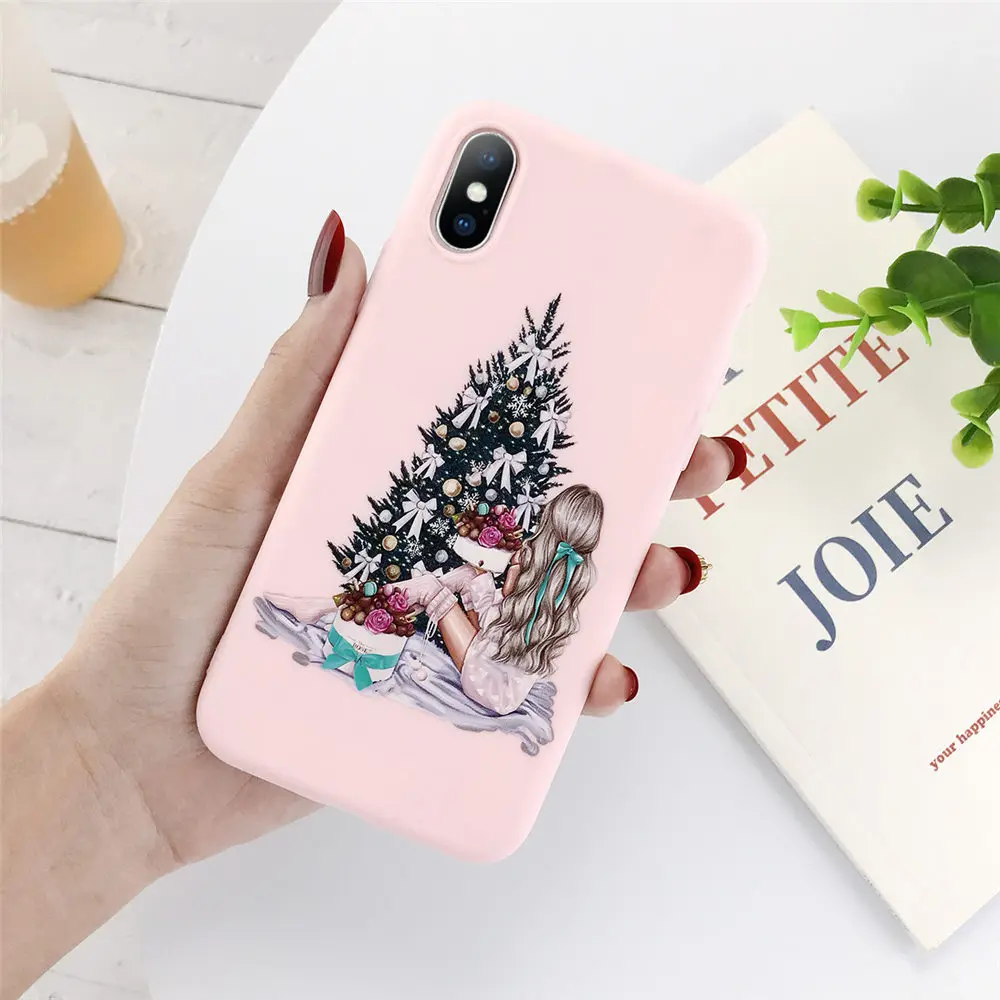 Lovebay силиконовый чехол для телефона с рождественским рисунком для iPhone 7 8 6 6s Plus 11 Pro X XR XS Max 5 5S SE женщина девушка Санта Клаус мягкая задняя крышка