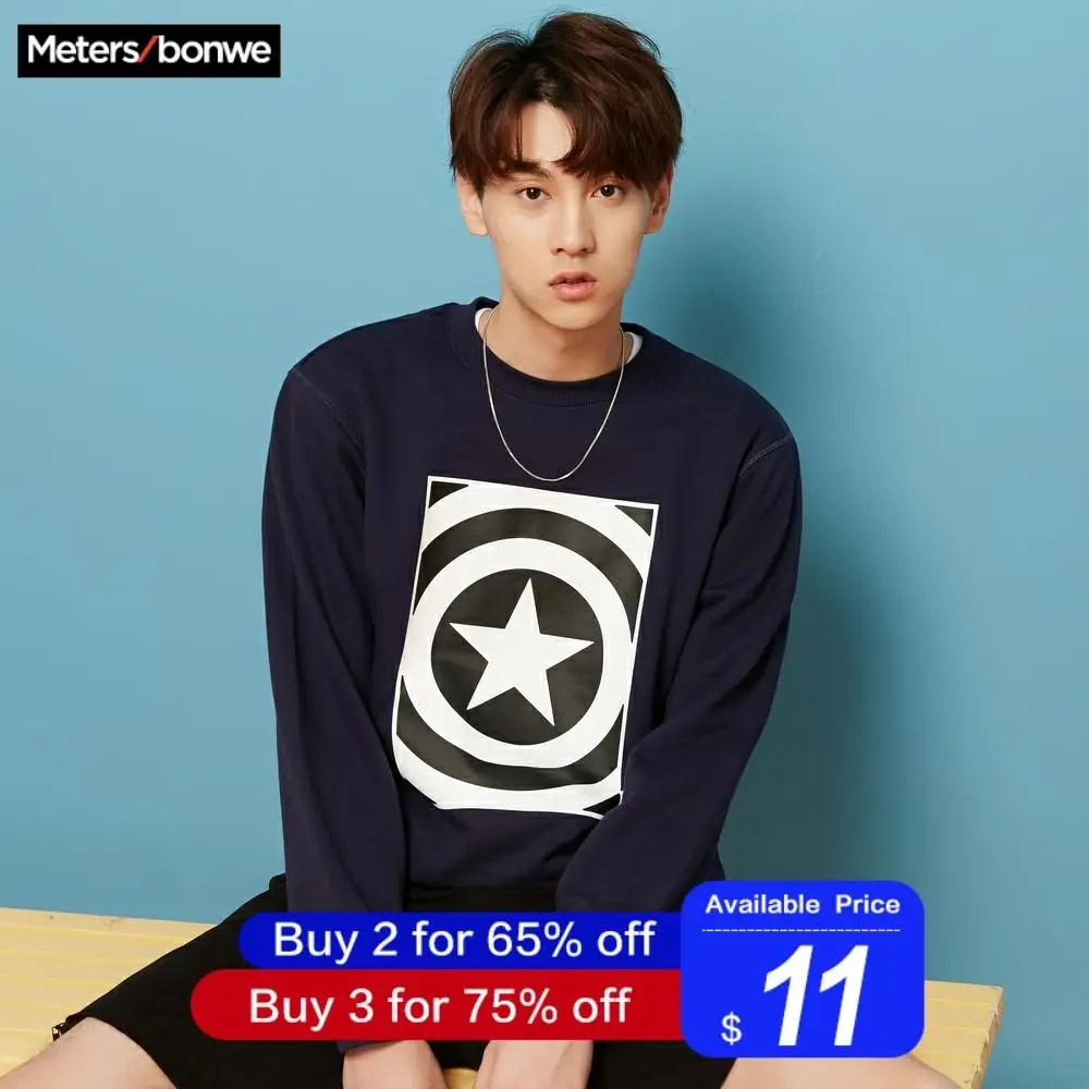 Metersbonwe X Marvel, толстовки для мужчин, новинка, весенне-осенний Свободный пуловер, Толстовки, Толстовки с длинным рукавом, топы