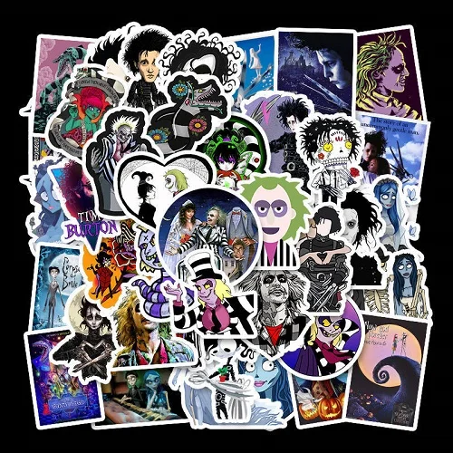 50 шт. Tim Burton Стикеры из фильмов Beetlejuice и труп Невеста наклейки для детский Багаж скейтборд ноутбук детская игрушка - Цвет: 50Pcs TZ-11