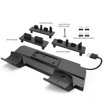 

Dual Controller Charger Vertical Cooling Stand Holder Charging Dock Station Base with USB HUB for PS4/PS4 Slim/PS4 Pro Console
