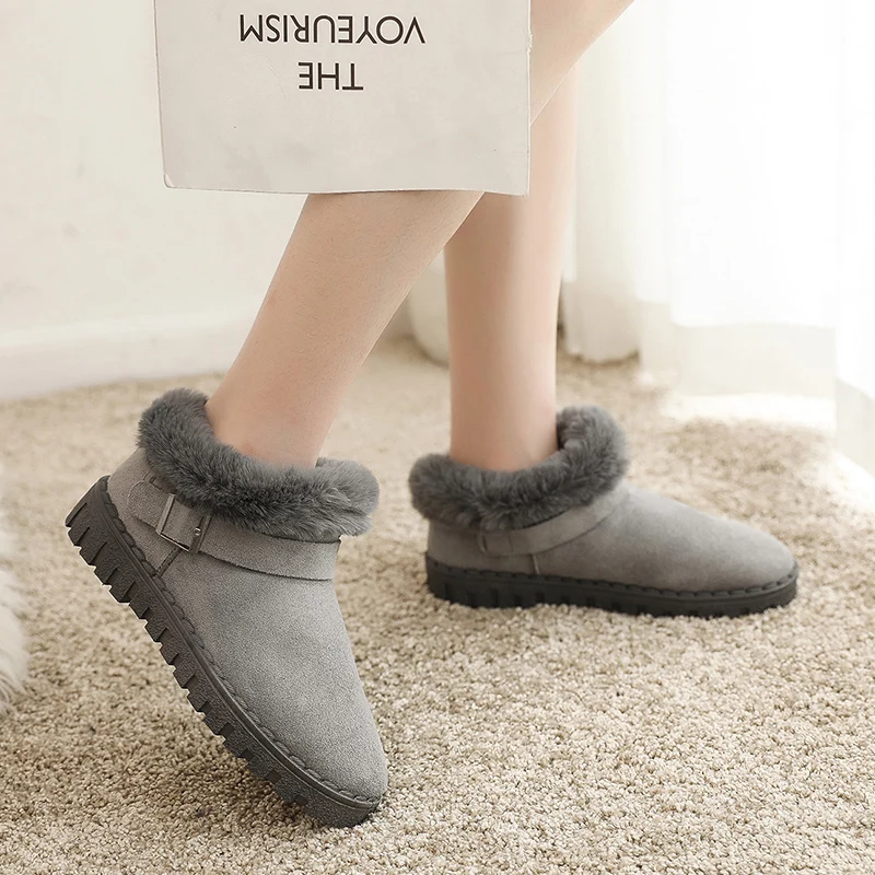 

2019 Winter New Women Snow Boots Plus Plush Keep Warm Ankle Boots Comfortable Non-slip Fur Winter Boots