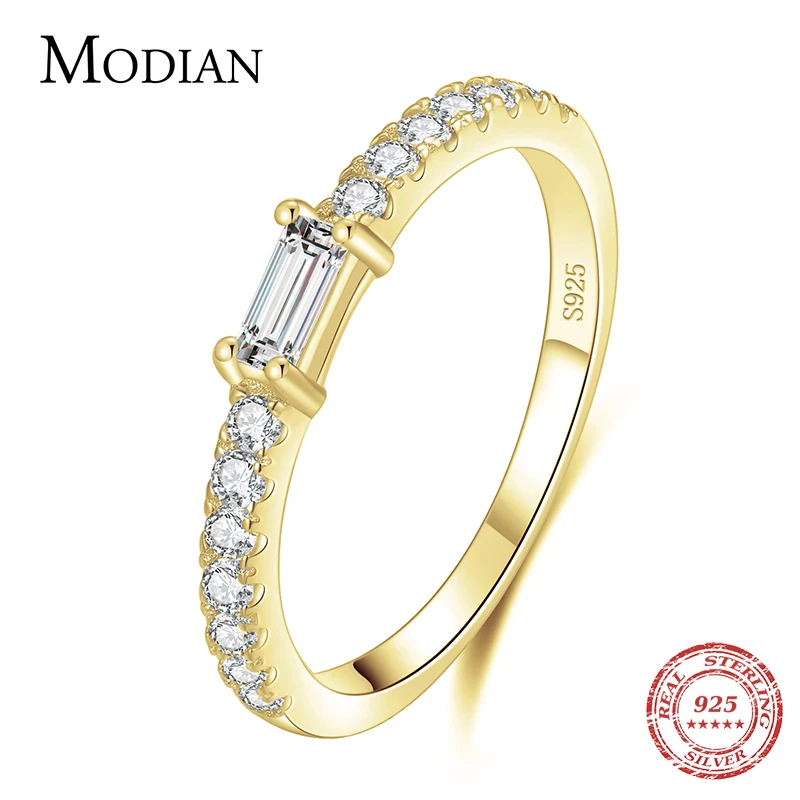 Modian Top Quality 100% Real 925 Sterling Silver Classic Charm AAAAA Zirconia Wedding Finger Rings For Women Fine Jewelry anel